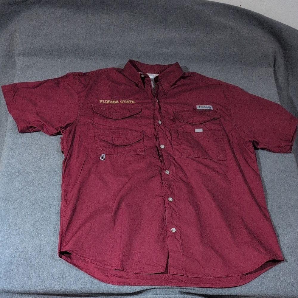 Columbia PFG Florida State Seminoles Tamiami Fishing Shirt - Men's M